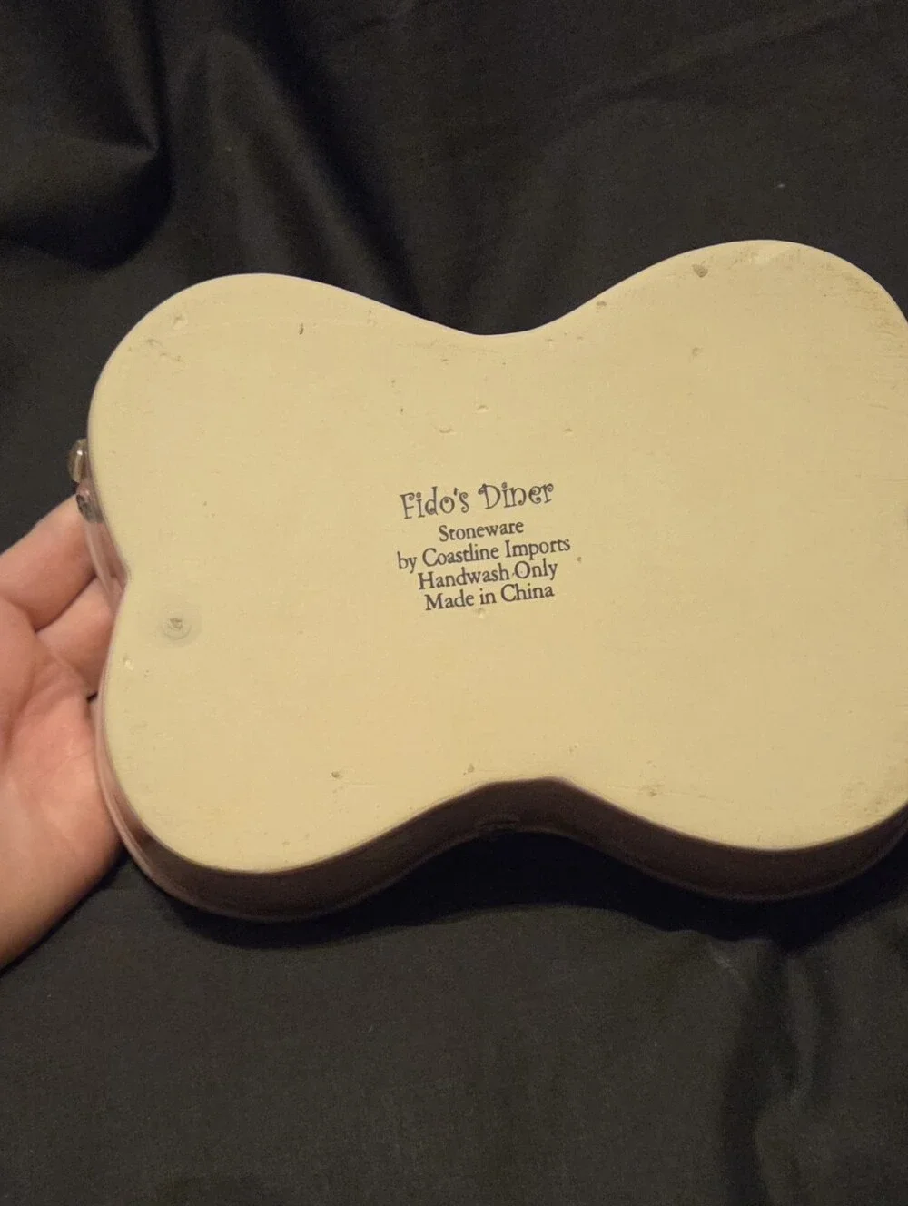 Coastline Imports Fido's Diner Pink Stoneware Bone Shaped Dog Dish 